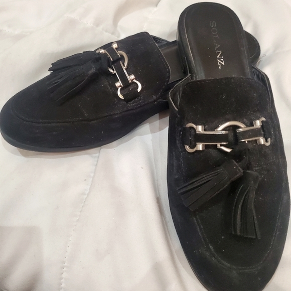 Solanz Shoes - Women's Solanz Black Suede Loafers